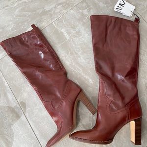 Like New ZARA leather boots!! warn once